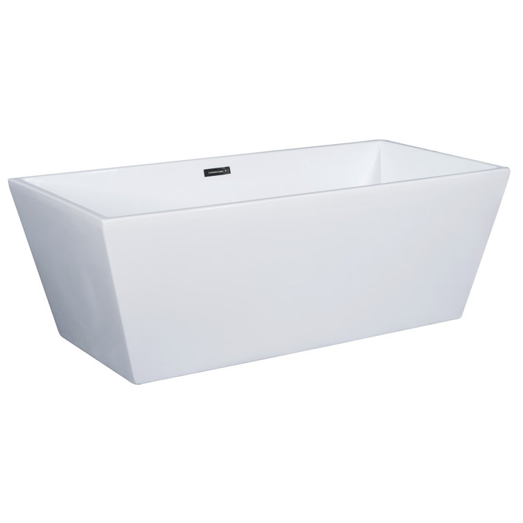 67'' White Freestanding Acrylic Soaking Bathtub