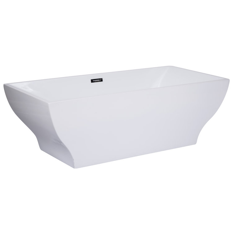 67'' White Acrylic Freestanding Soaking Bathtub