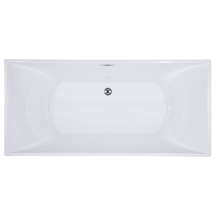 67'' White Acrylic Freestanding Soaking Bathtub