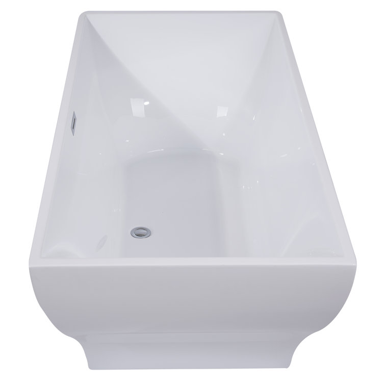 67'' White Acrylic Freestanding Soaking Bathtub