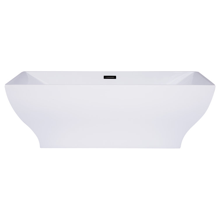67'' White Acrylic Freestanding Soaking Bathtub