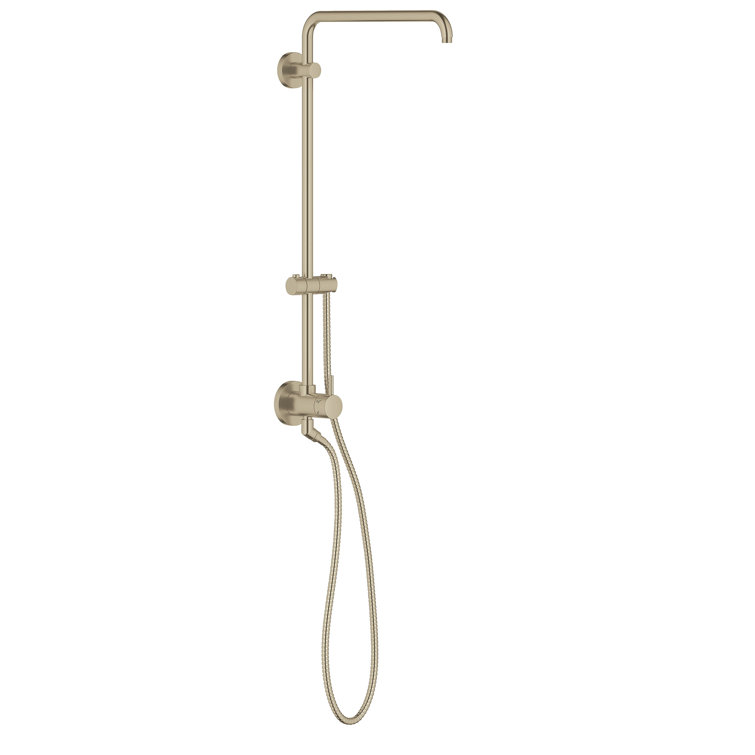 Brushed Nickel Adjustable Multi-Head Wall Mounted Shower System
