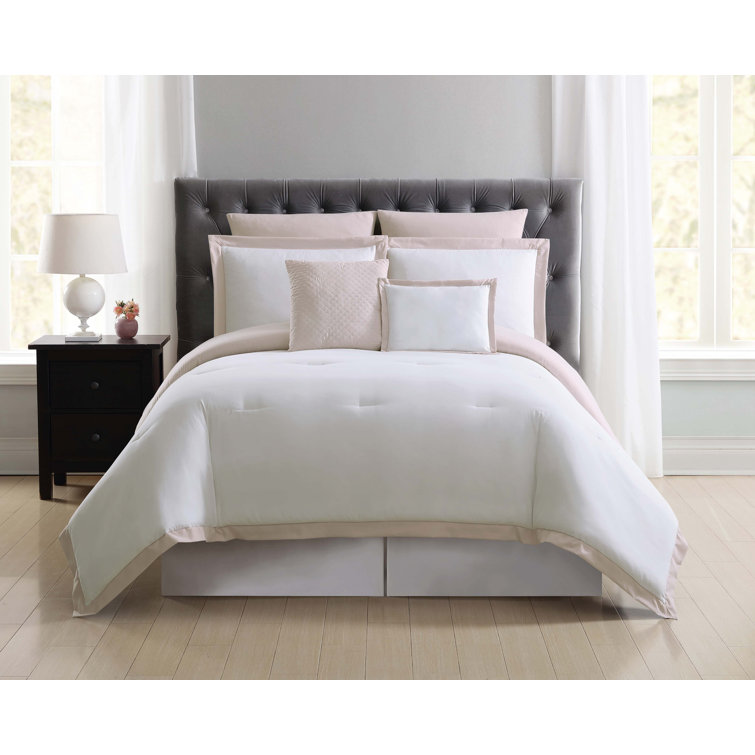 Full White Microfiber Reversible Bed in a Bag Set
