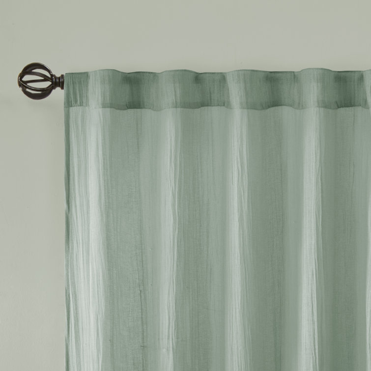 Taupe Sheer Polyester Ground Length Window Drapes