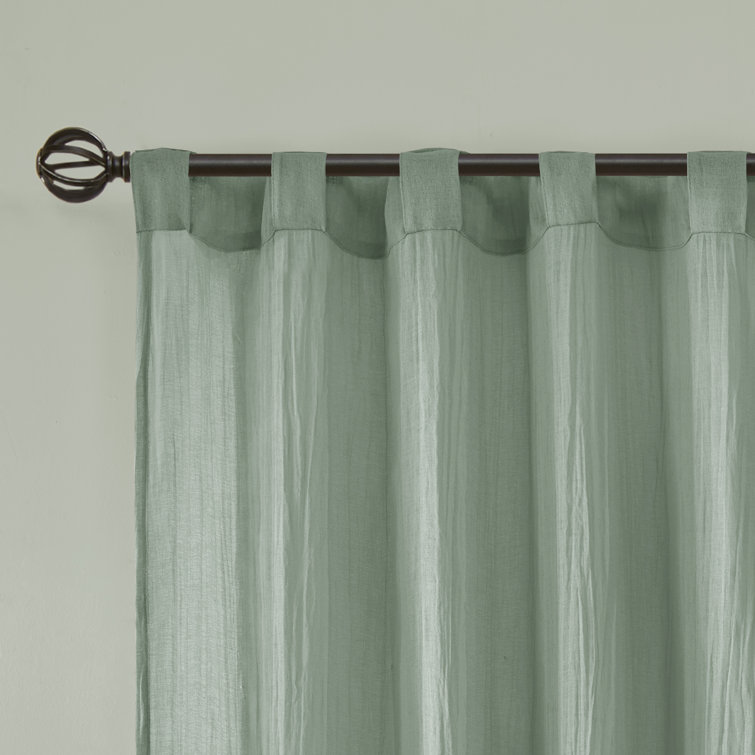 Taupe Sheer Polyester Ground Length Window Drapes