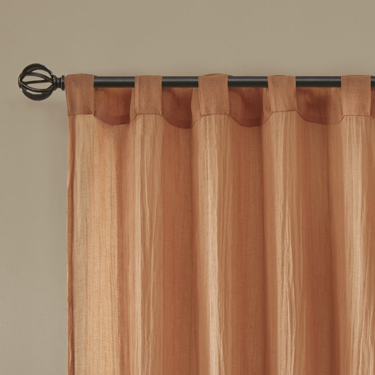 Taupe Sheer Polyester Ground Length Window Drapes