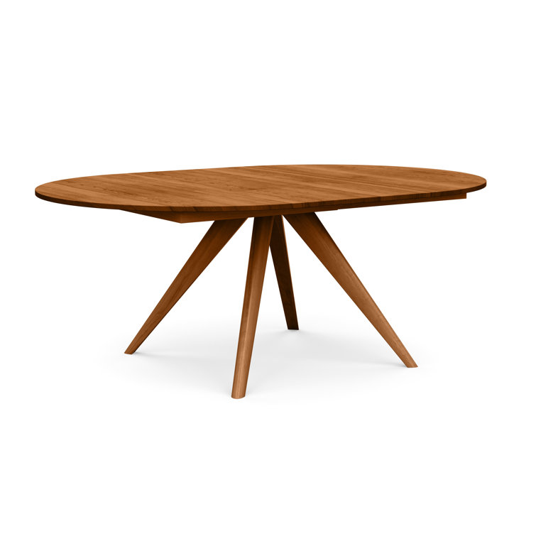Autumn Cherry Round Extendable Mid-Century Modern Dining Table