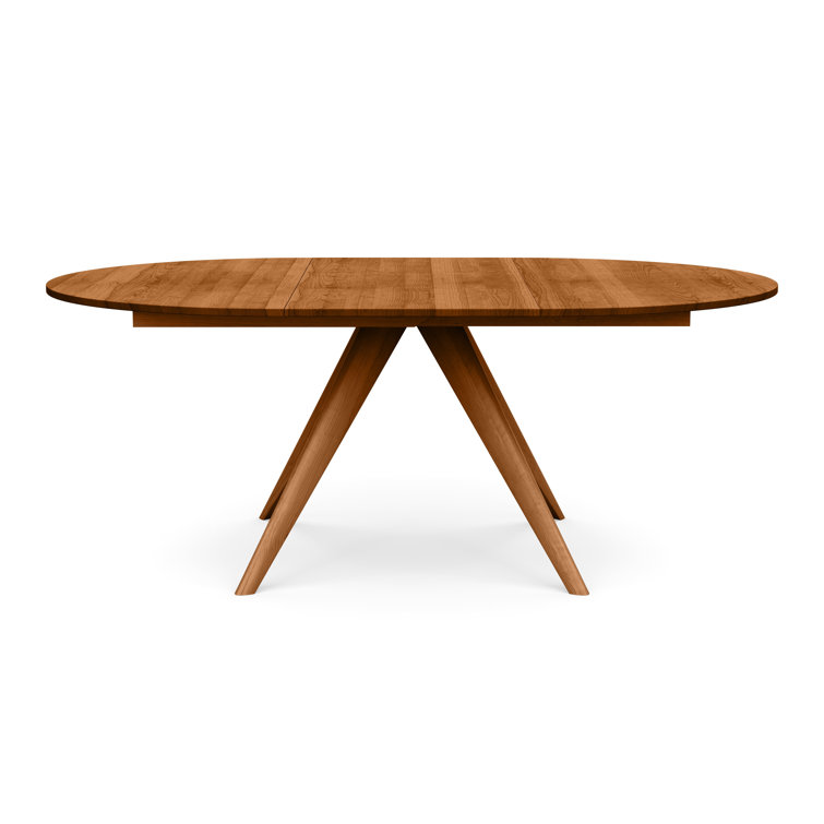 Autumn Cherry Round Extendable Mid-Century Modern Dining Table