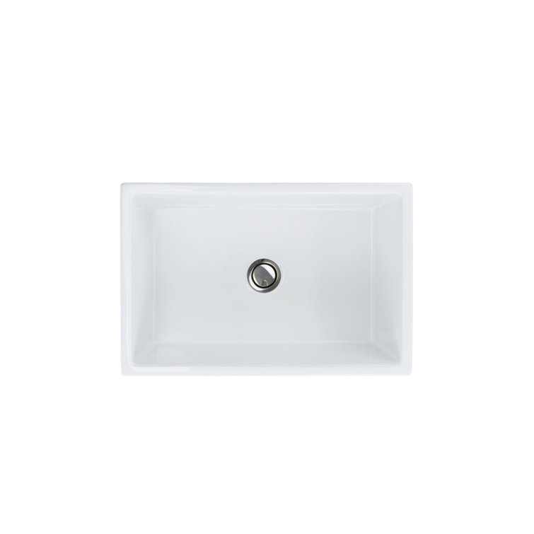 Logan 30'' White Fireclay Farmhouse Drop-in Kitchen Sink