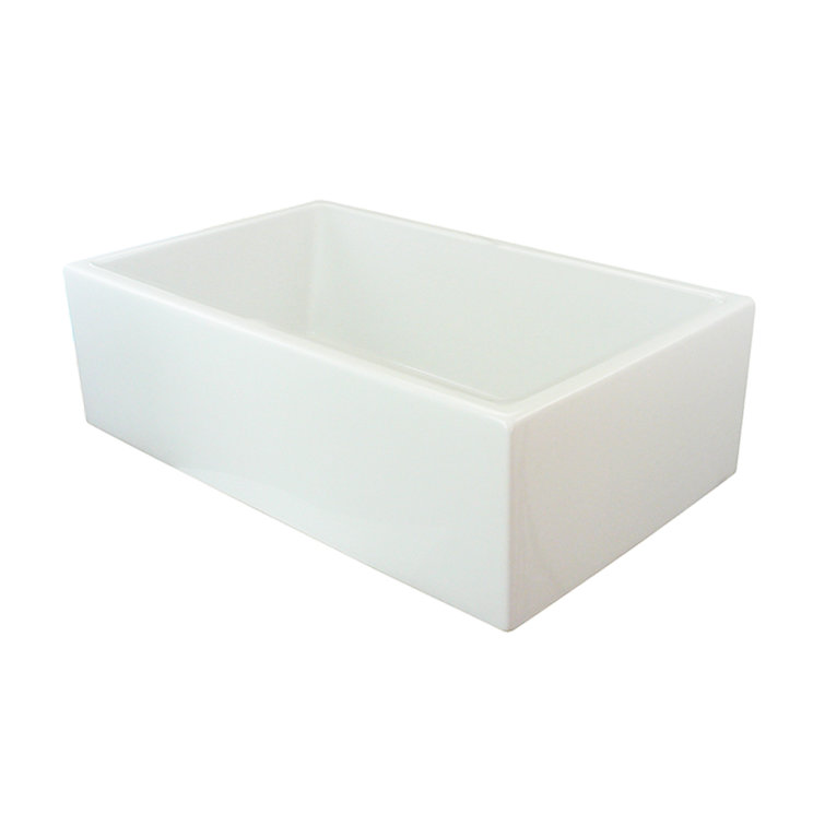 Logan 30'' White Fireclay Farmhouse Drop-in Kitchen Sink