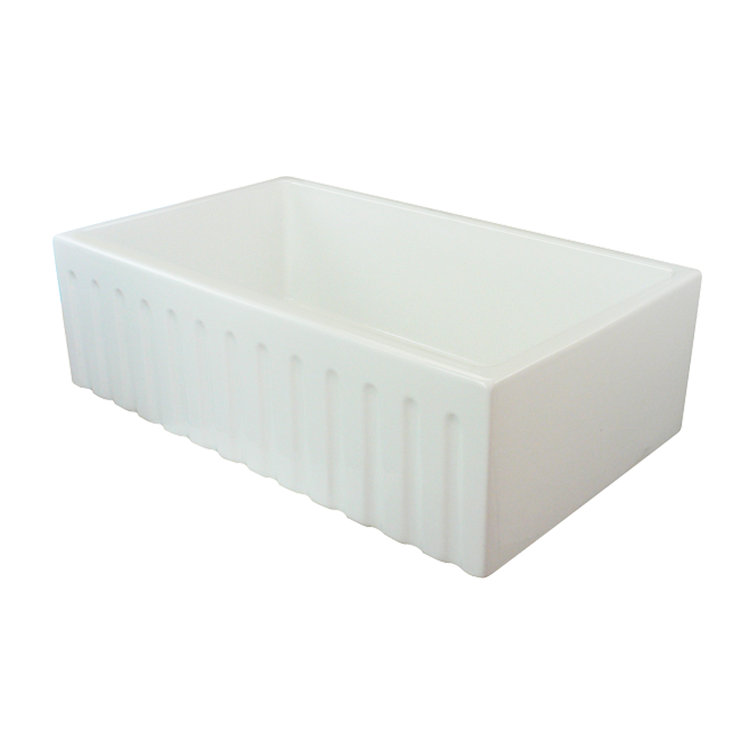 Logan 30'' White Fireclay Farmhouse Drop-in Kitchen Sink