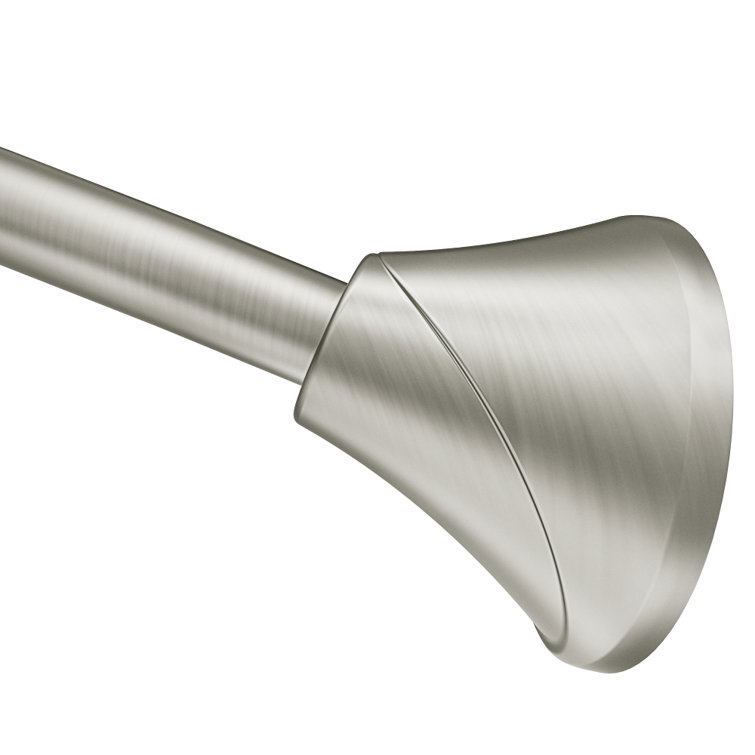 Brushed Nickel 5-Foot Adjustable Tension Curved Shower Curtain Rod