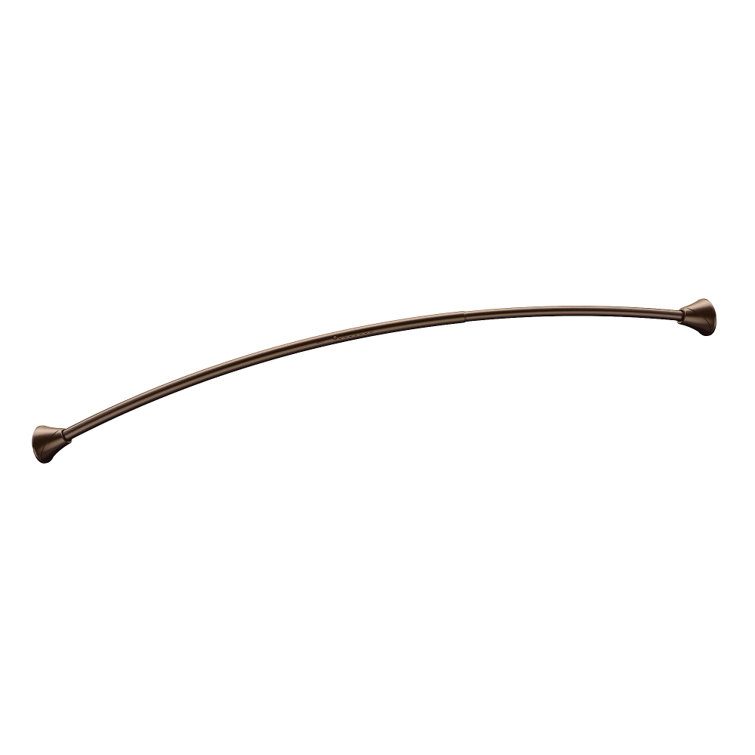 Adjustable Distressed Bronze Curved Tension Shower Curtain Rod