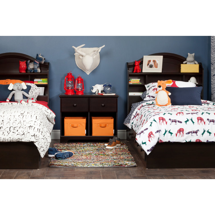 Summer Breeze Blue Twin Wood Platform Bed with Storage