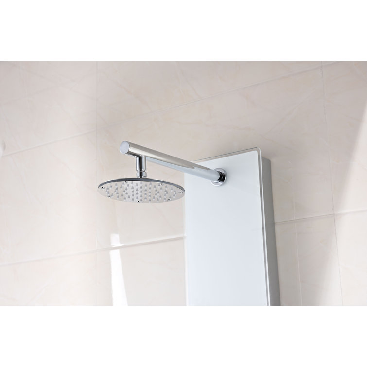 Donna 60'' White Aluminum Shower Panel with Adjustable Head