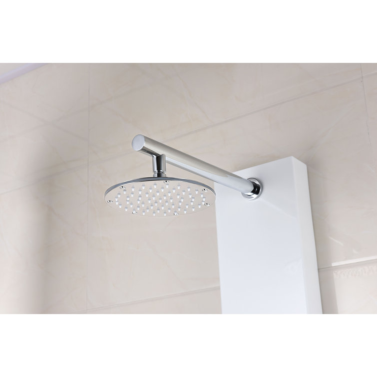 Donna 60'' White Aluminum Shower Panel with Adjustable Head