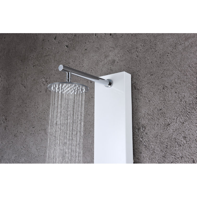 Donna 60'' White Aluminum Shower Panel with Adjustable Head