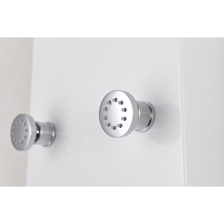 Donna 60'' White Aluminum Shower Panel with Adjustable Head