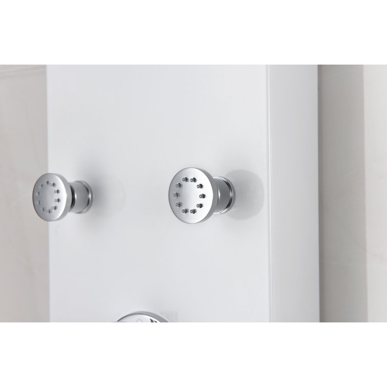 Donna 60'' White Aluminum Shower Panel with Adjustable Head