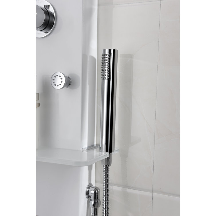 Donna 60'' White Aluminum Shower Panel with Adjustable Head