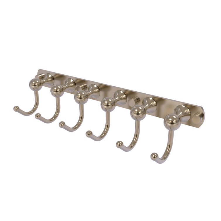Antique Pewter 6-Position Wall Mounted Hook Rack