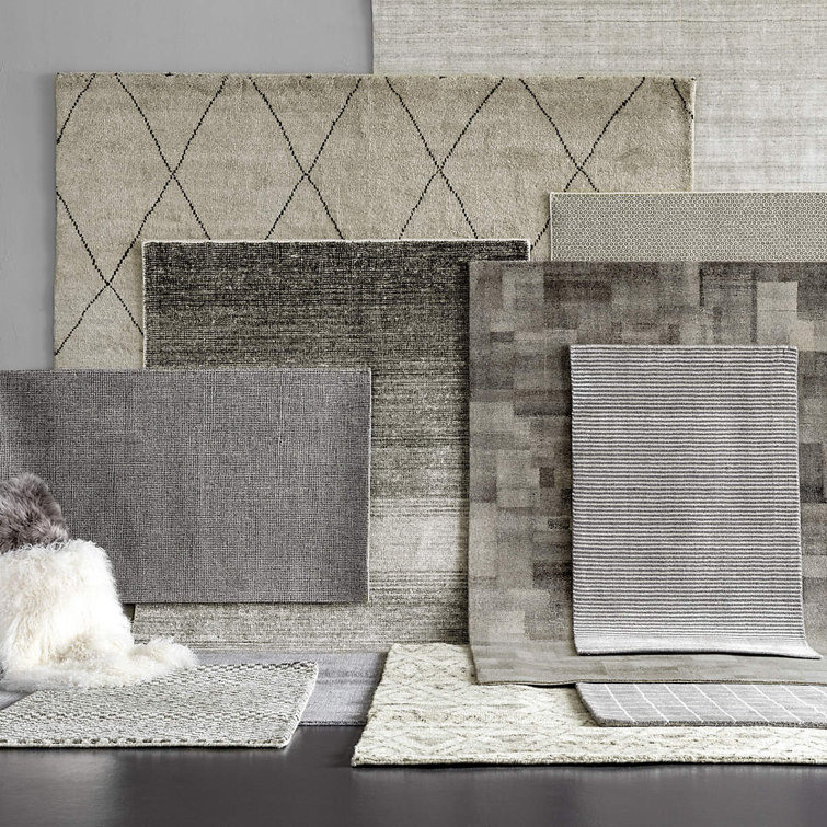 Gray Tufted Handmade Wool 4' x 6' Rectangular Rug