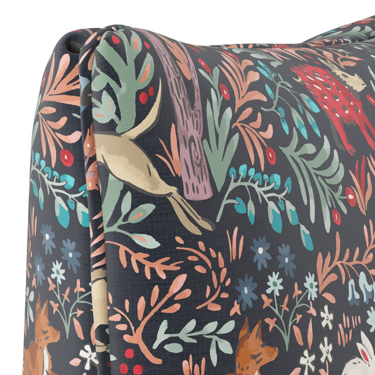18" x 18" Navy Forest-Inspired Polyester Outdoor Throw Pillow