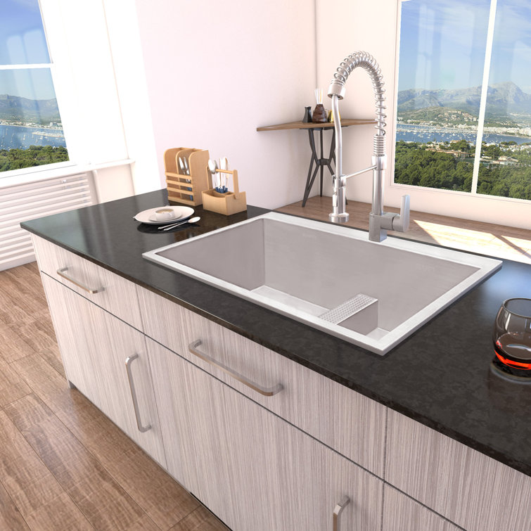 33-Inch Stainless Steel Double Bowl Topmount Kitchen Sink