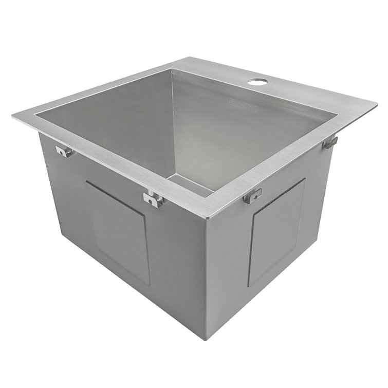 Ruvati 15" Brushed Stainless Steel Drop-In Bar Sink
