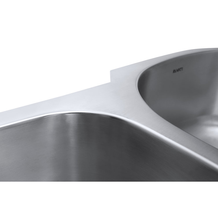 Ruvati 31" Stainless Steel Double Bowl Undermount Kitchen Sink