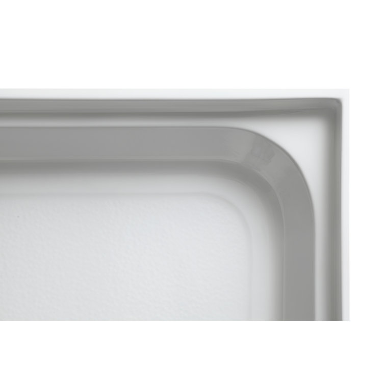 Glossy White 60" x 36" Acrylic Shower Base with Center Drain