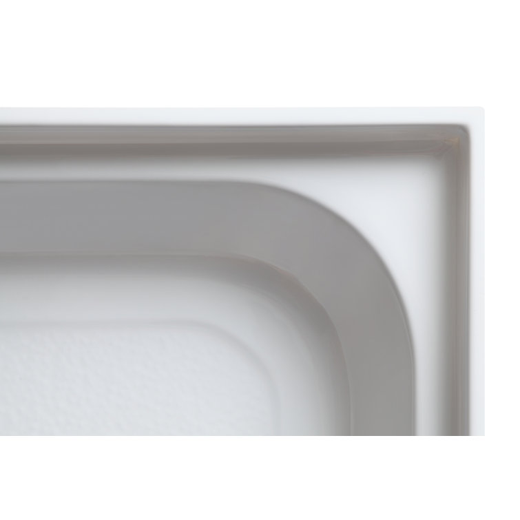 Glossy White 60" x 36" Acrylic Shower Base with Center Drain