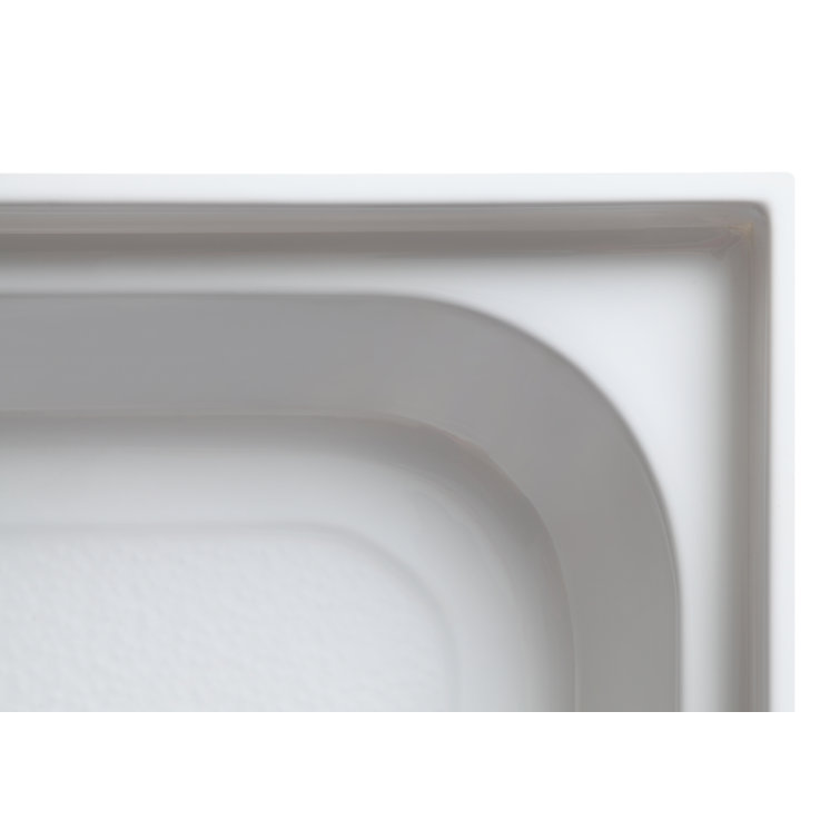 Glossy White 60" x 36" Acrylic Shower Base with Center Drain