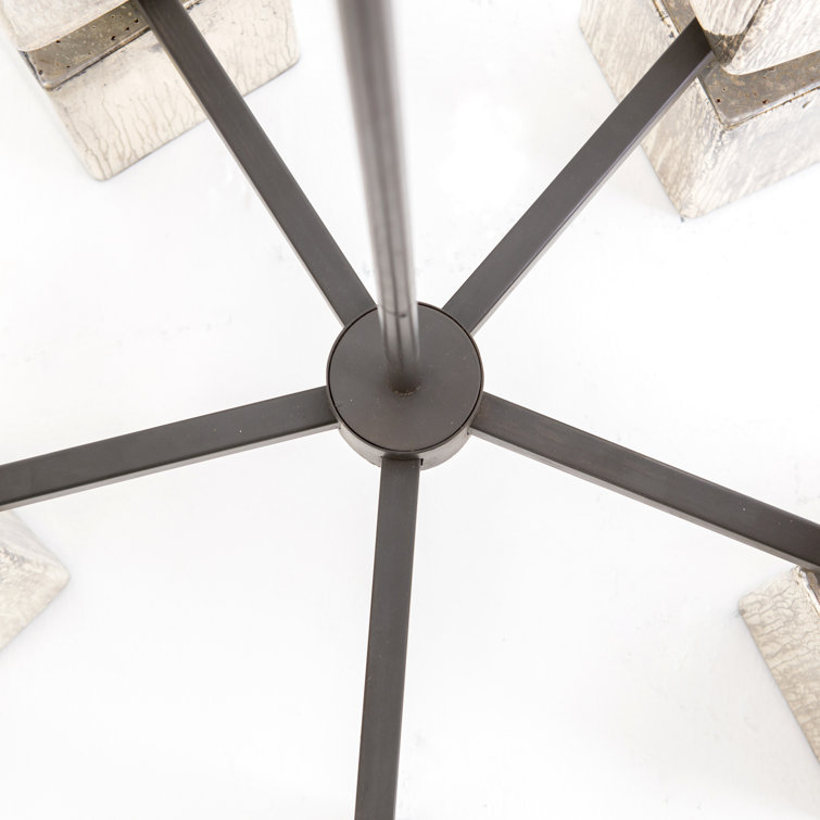 Ava Industrial Black and Gray 31" Plug-in Chandelier