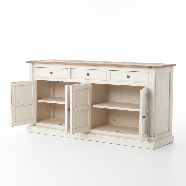 Cintra Modern Farmhouse 70.75'' Brown and White Sideboard