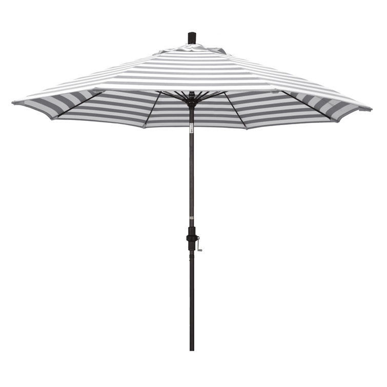 9 ft Black Olefin Octagonal Market Umbrella with Bronze Metal Pole