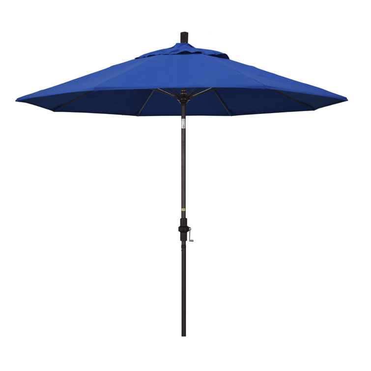 9 ft Black Olefin Octagonal Market Umbrella with Bronze Metal Pole