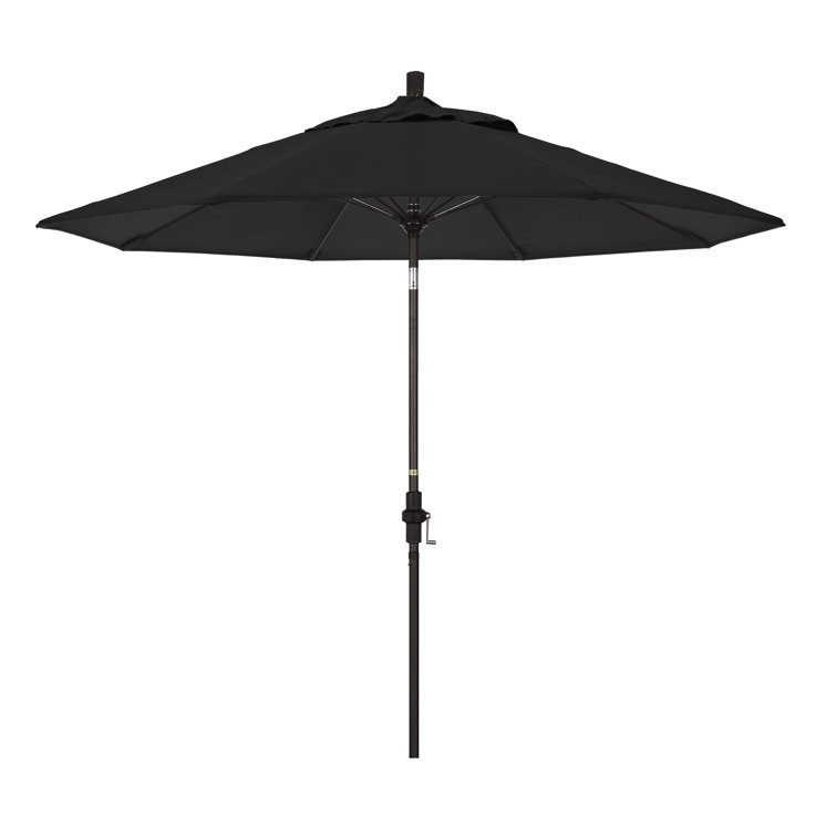 9 ft Black Olefin Octagonal Market Umbrella with Bronze Metal Pole