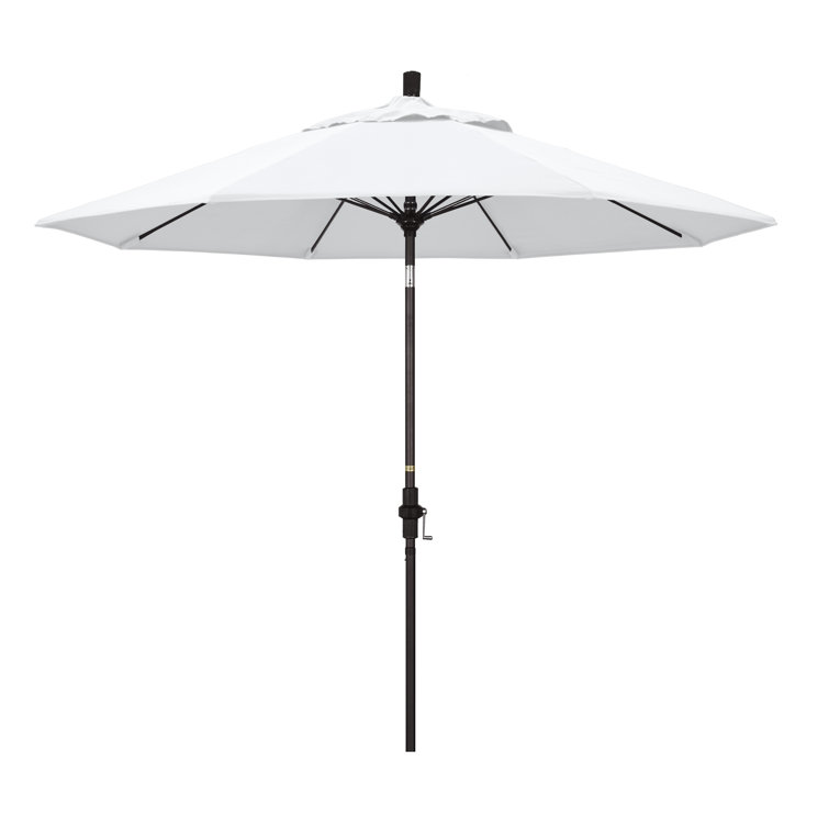 9 ft Black Olefin Octagonal Market Umbrella with Bronze Metal Pole