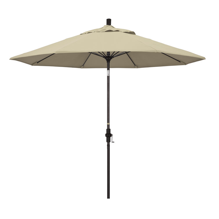 9 ft Black Olefin Octagonal Market Umbrella with Bronze Metal Pole