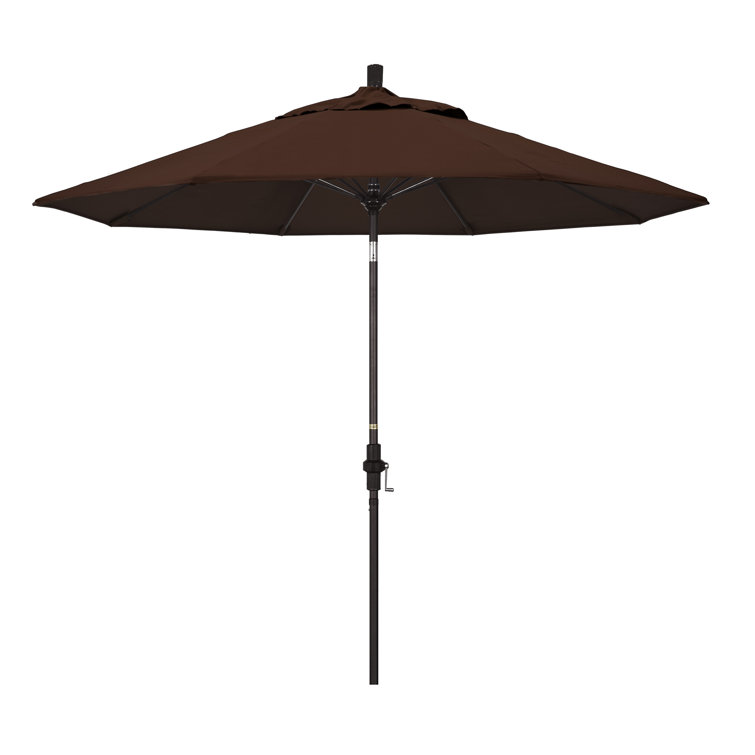 9 ft Black Olefin Octagonal Market Umbrella with Bronze Metal Pole