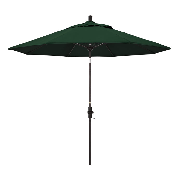 9 ft Black Olefin Octagonal Market Umbrella with Bronze Metal Pole