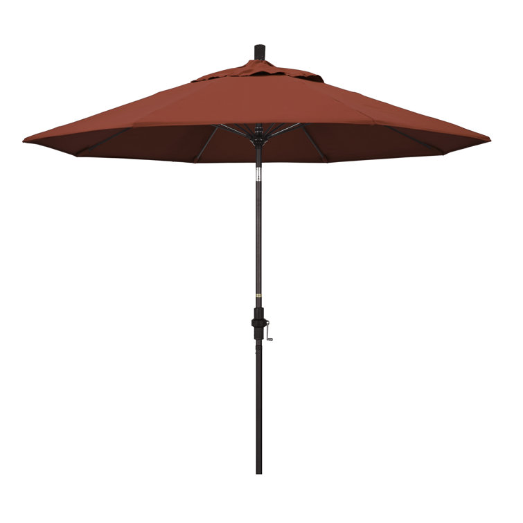 9 ft Black Olefin Octagonal Market Umbrella with Bronze Metal Pole