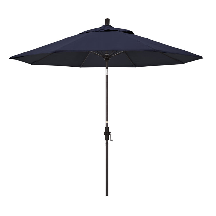 9 ft Black Olefin Octagonal Market Umbrella with Bronze Metal Pole