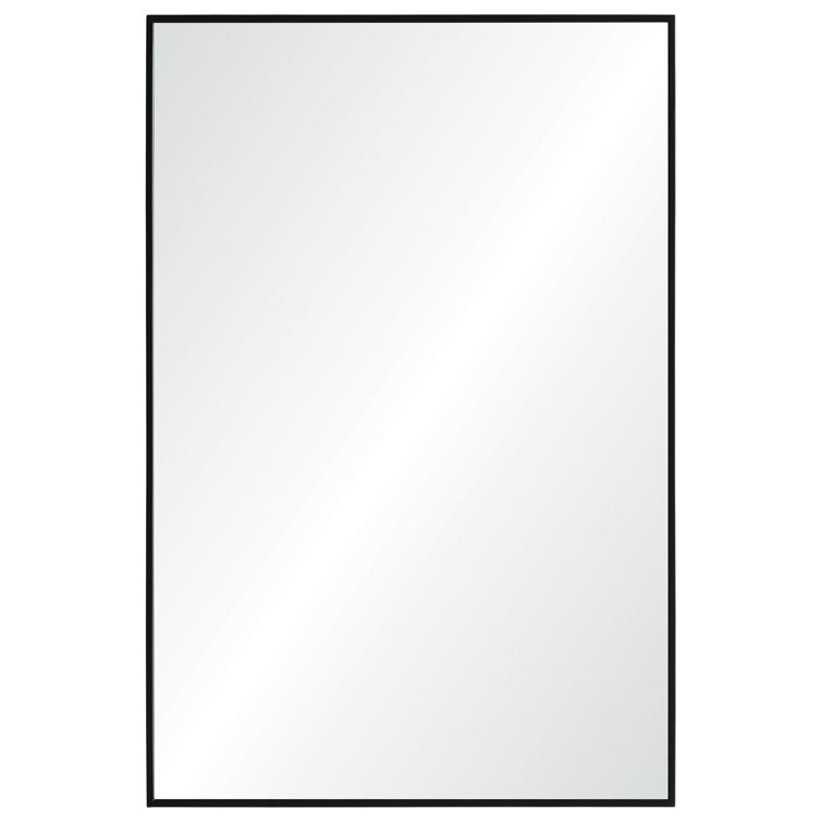 Matte Black Rectangular Iron Wall Mirror
