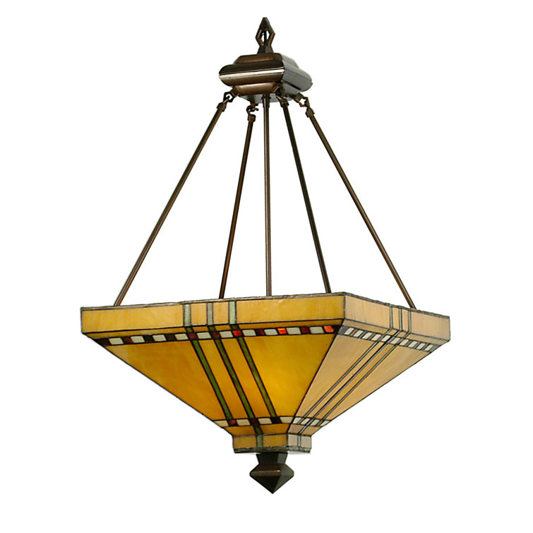 Bronze and Glass 24" Indoor/Outdoor Island Pendant Light