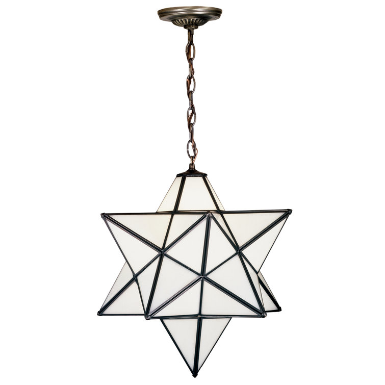Cloud White Moravian Star 1-Light Glass Pendant