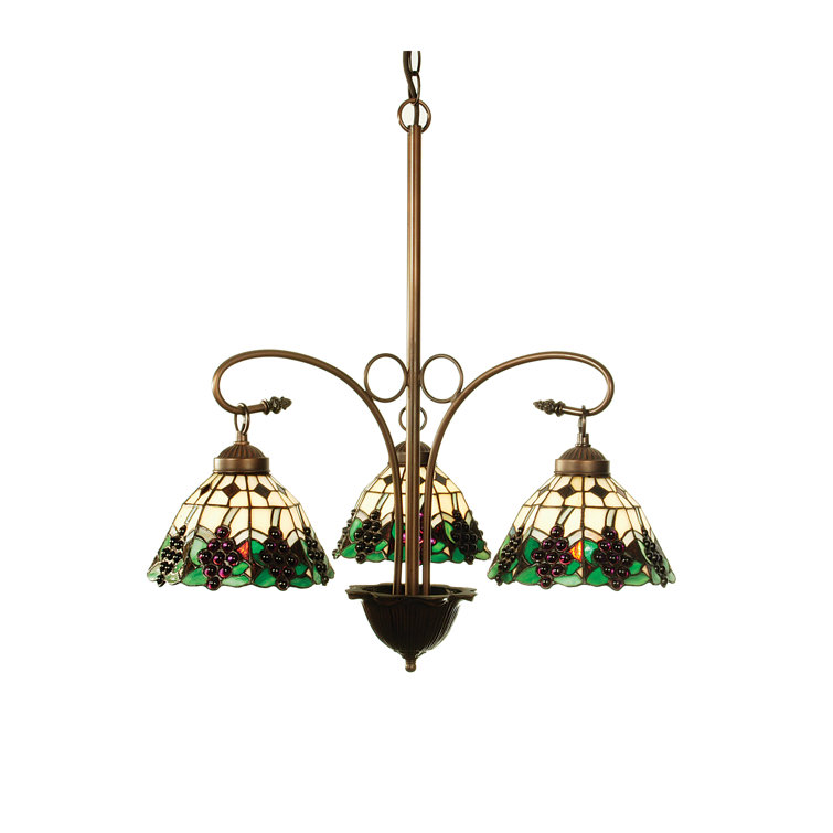 Meyda Grape Elegance 3-Light Bronze Chandelier with Grape Glass Shades