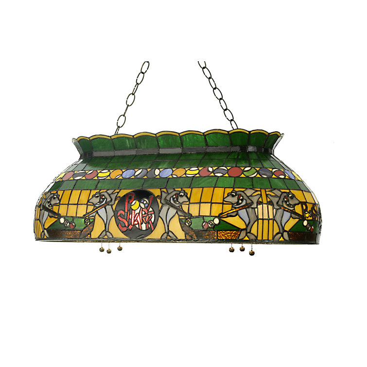 Multicolor Stained Glass Pool Shark 6-Light Pendant