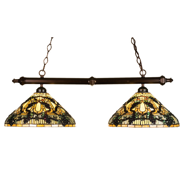 Concord Jewel 2-Light Bronze Glass Island Pendant